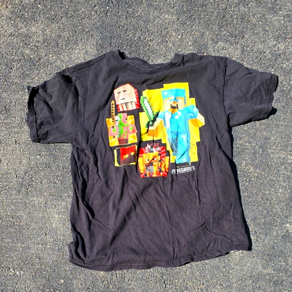 Minecraft Boys Black T-Shirt Large